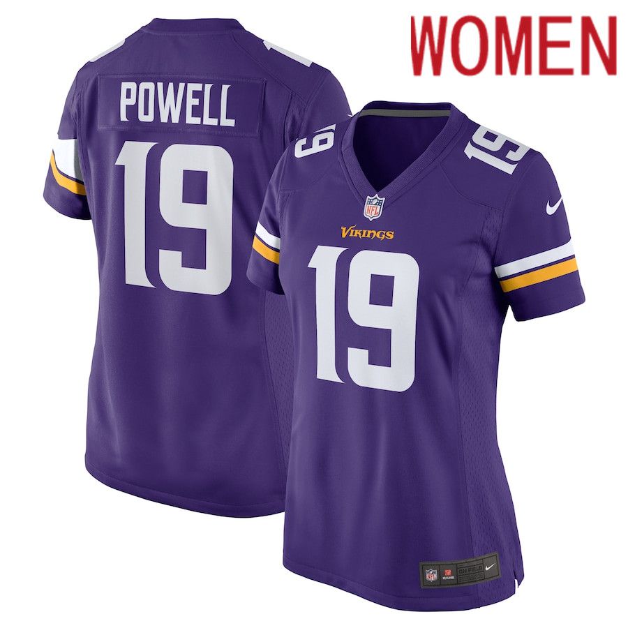 Women Minnesota Vikings #19 Brandon Powell Nike Purple Game NFL Jersey